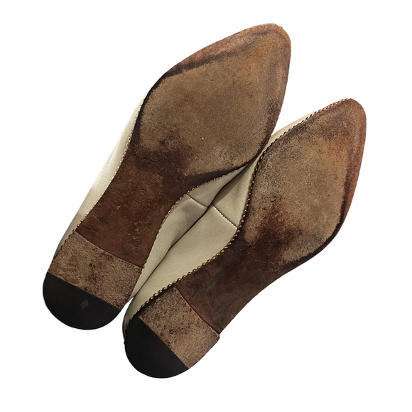 Coach Waverly Bead Trim Off White Leather Flats Size 6.5 - Picture 5 of 7